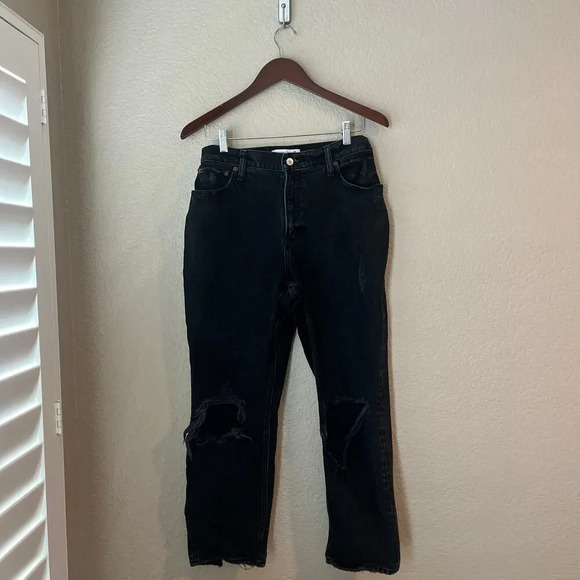 New Abercrombie and Fitch A&F 90’s Straight Ultra High Rise Jeans Distressed NWT - Picture 2 of 9